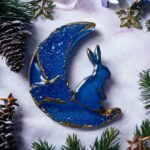 Молд новорічна іграшка "Зайчик на місяці"
